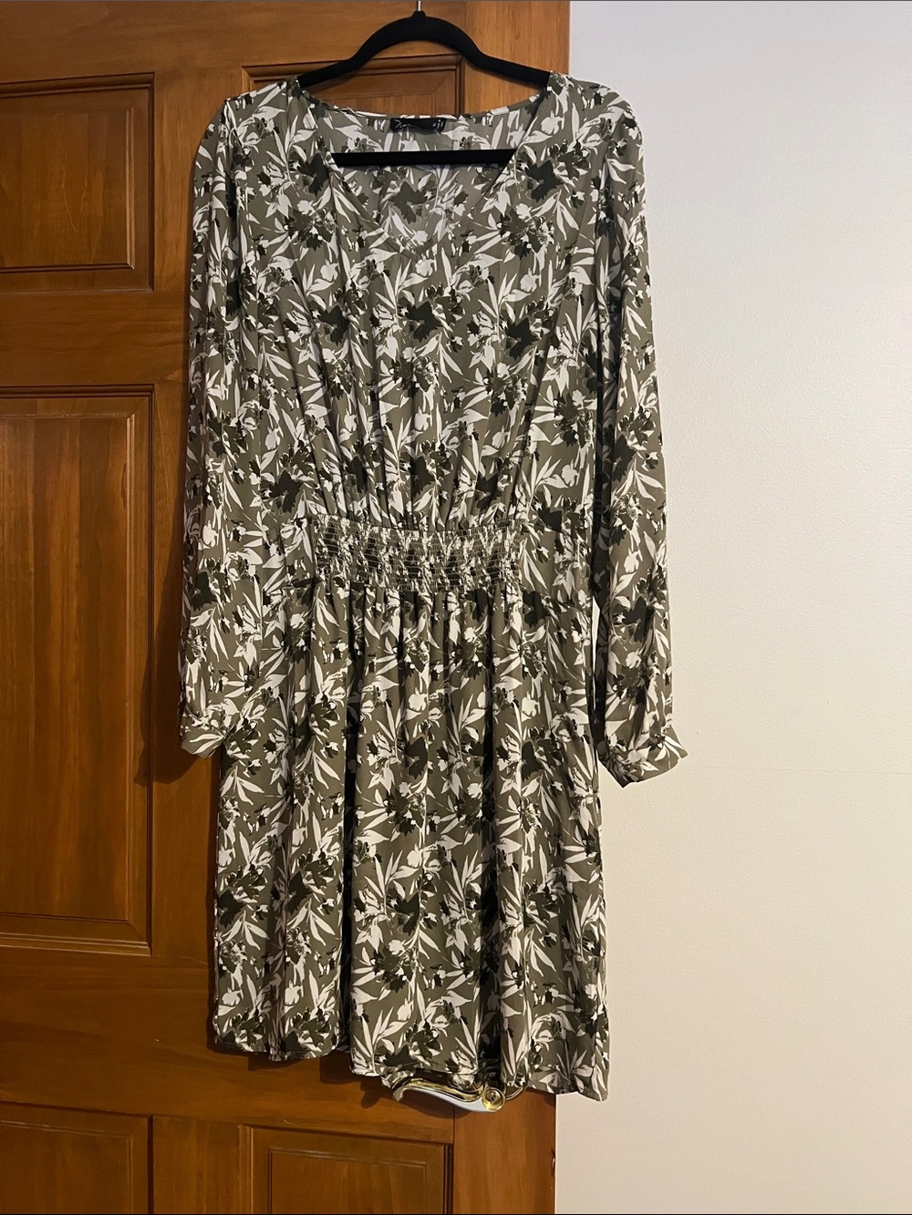 Olive Noir brand Floral Smocked Waist Dress